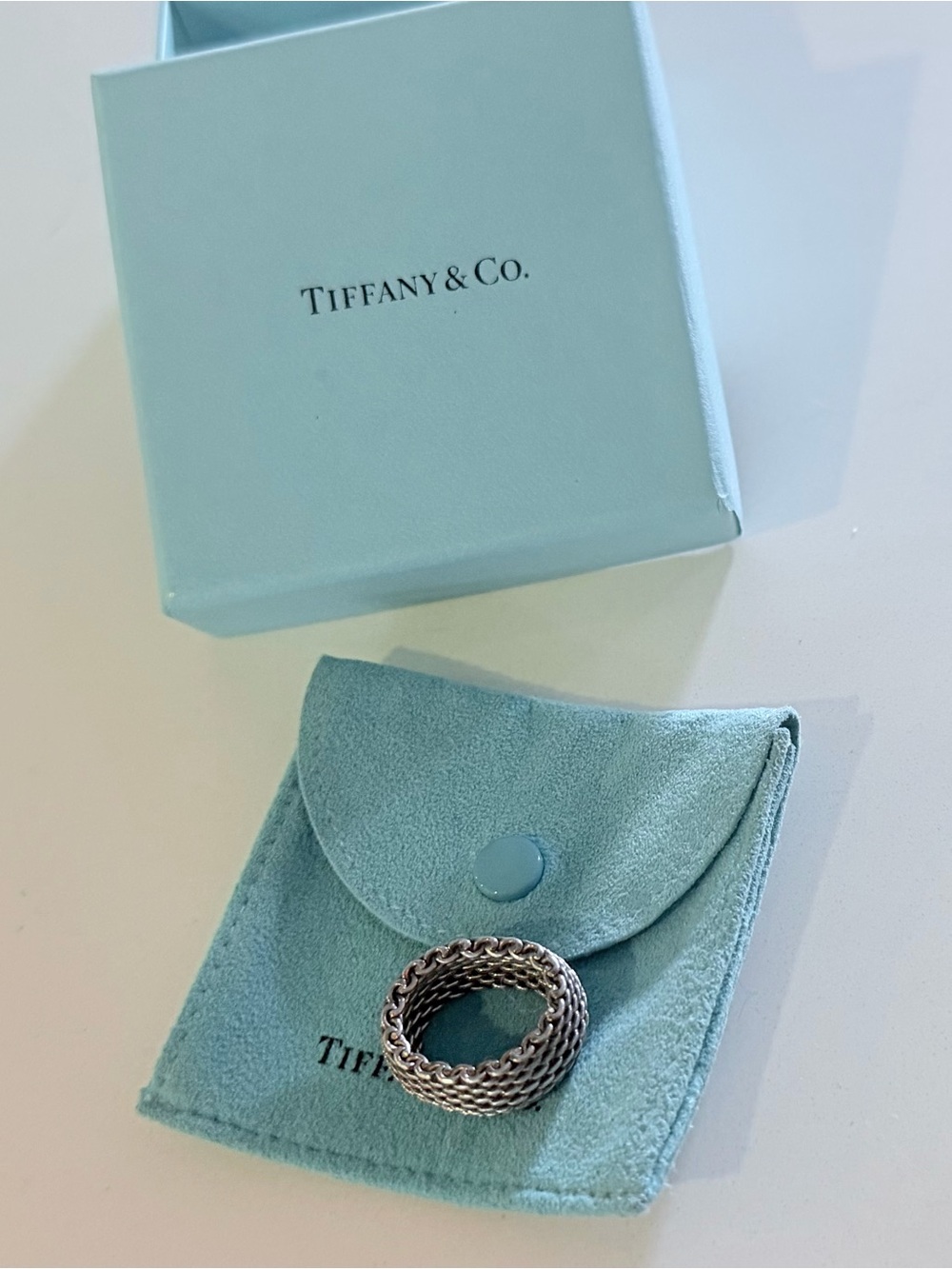 Tiffany & Co. Somerset Mesh Ring - Sterling Silver